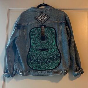 Levi's Denim Jacket w/ Custom Beaded Guitar